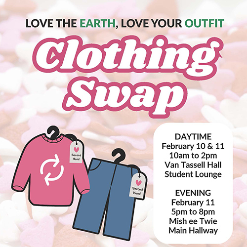 A flyer for the Love the Earth, Love Your Outfit Clothing Swap