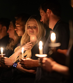 ADN Pinning Ceremony holding candles