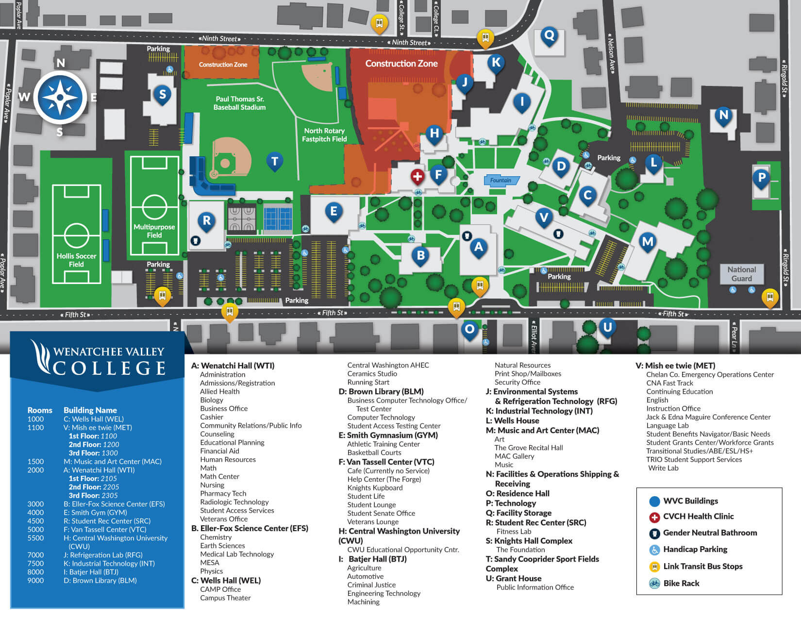 Map of Wenatchee Campus