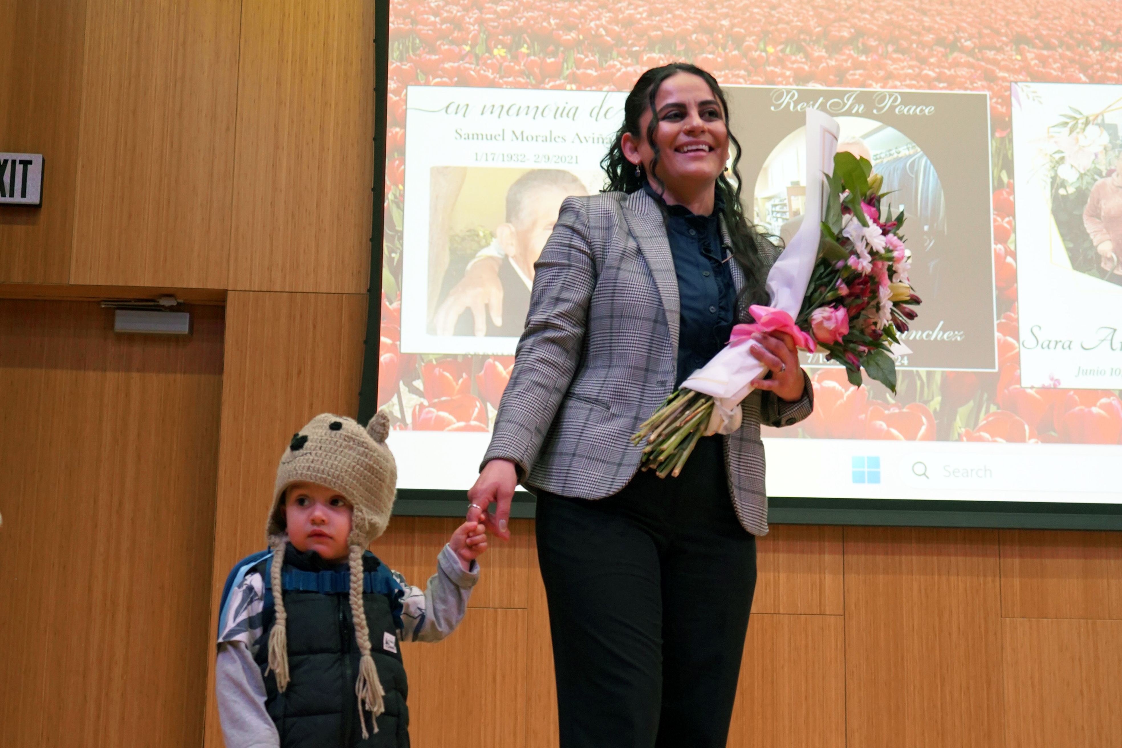 Maria Morales Sanchez with nephew at WVC Speaks
