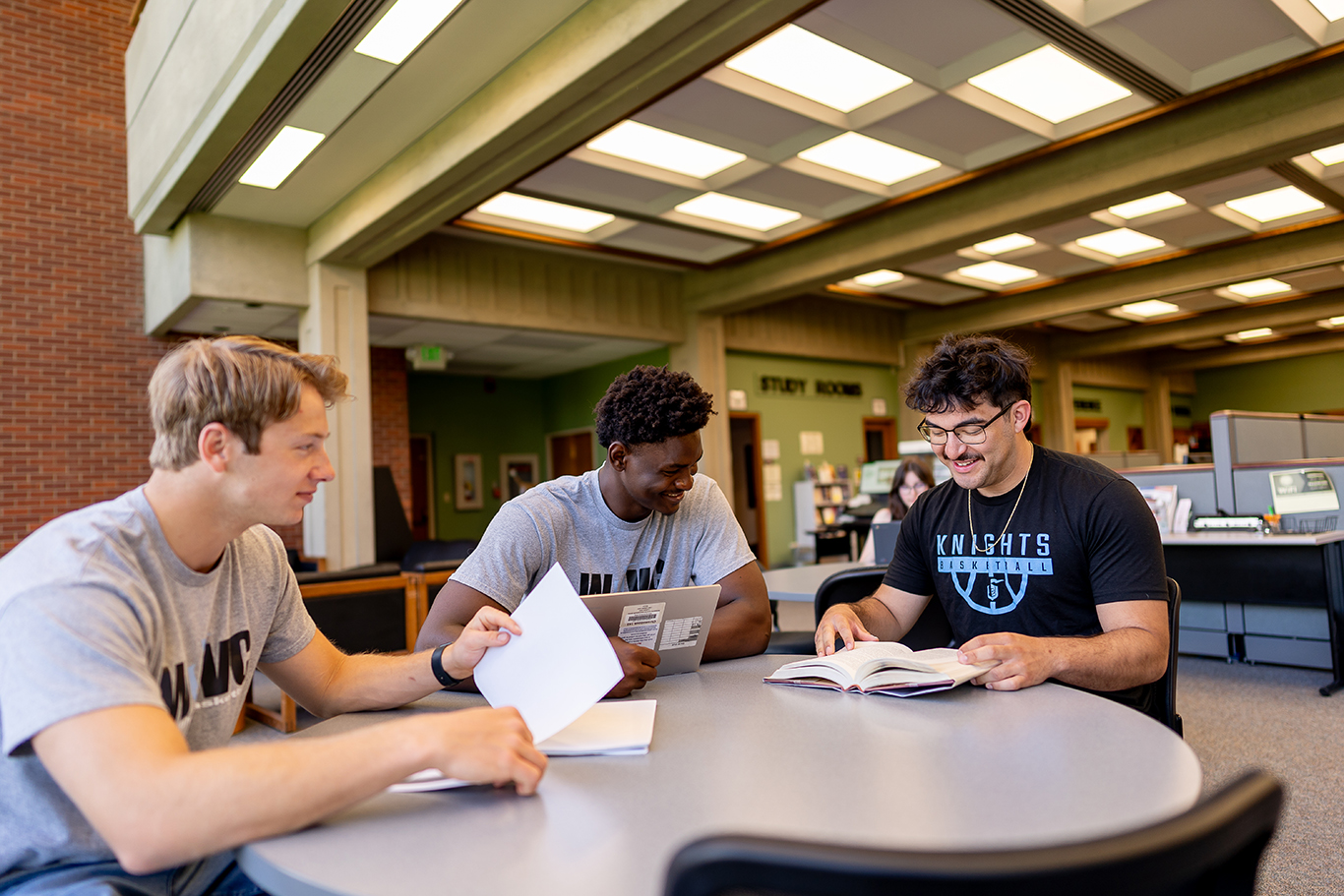 Photo of students in library