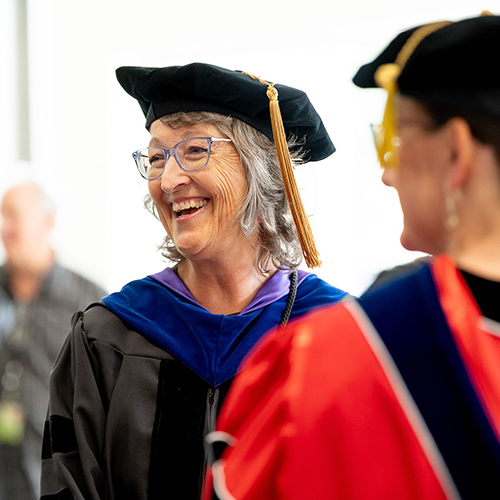 Joan Qazi at WVC graduation.