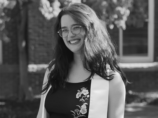 A black-and-white photo of WVC staff member Ellie Camp